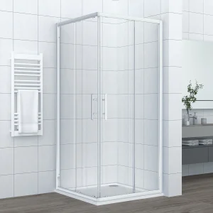 Box doccia angolare DocciaGo serie Zenith 80x90 cm con ante scorrevoli - Cromo
