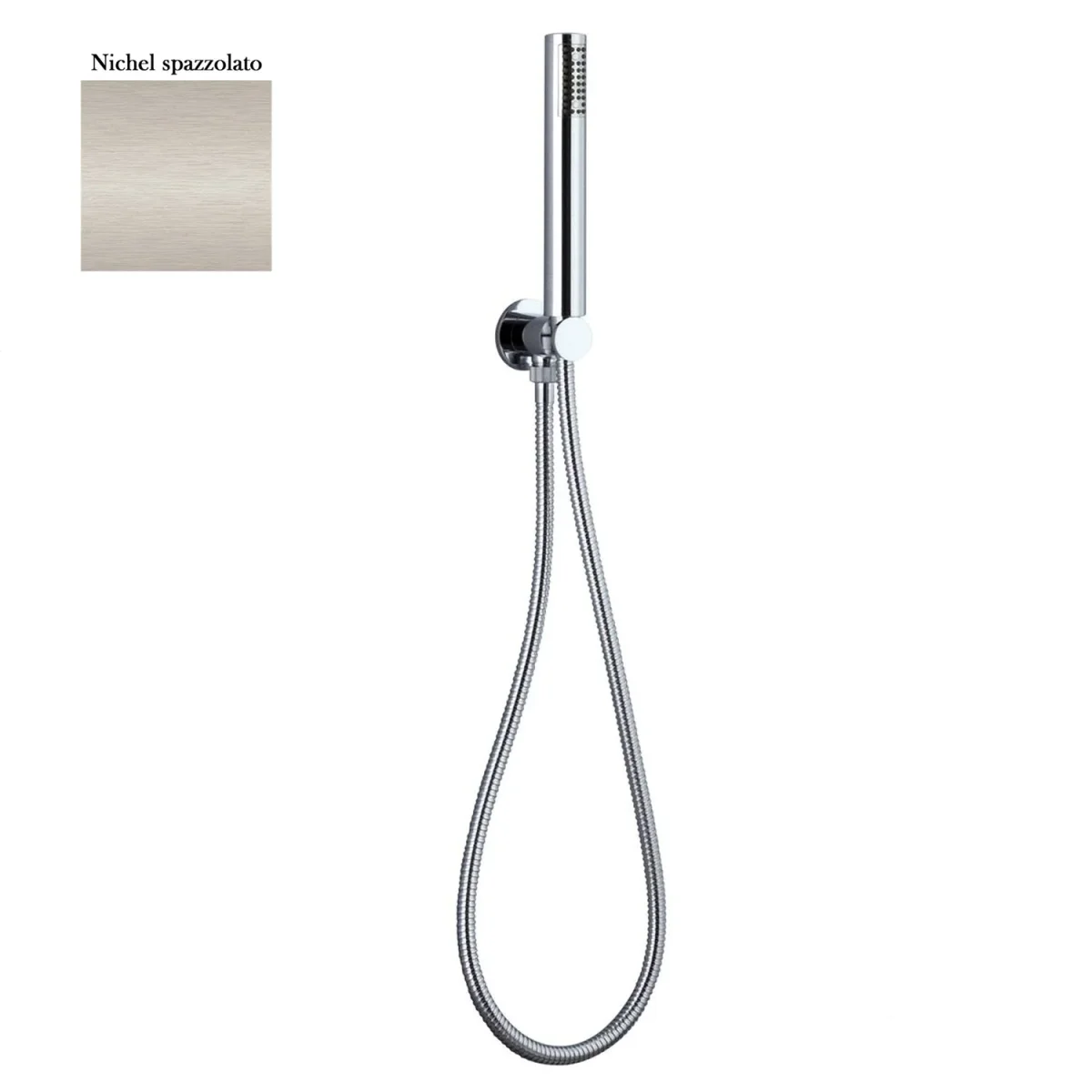 Presa acqua con supporto, doccia Artist e flessibile 150cm nichel opaco di Sphera Docce