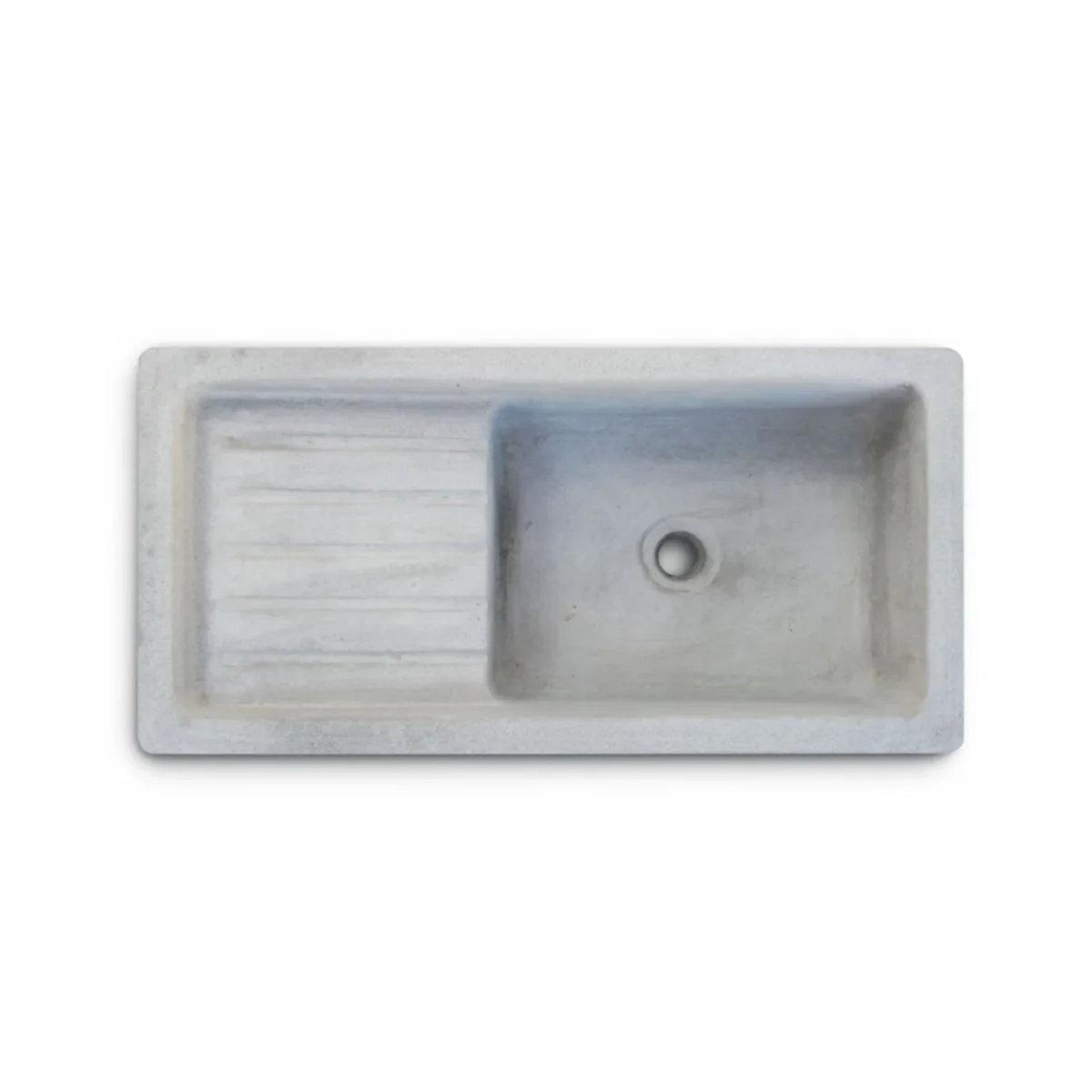 Lavello da esterno in calcestruzzo bocciardato cm 80x40x20h cm modello Vite Grigio - immagine 4