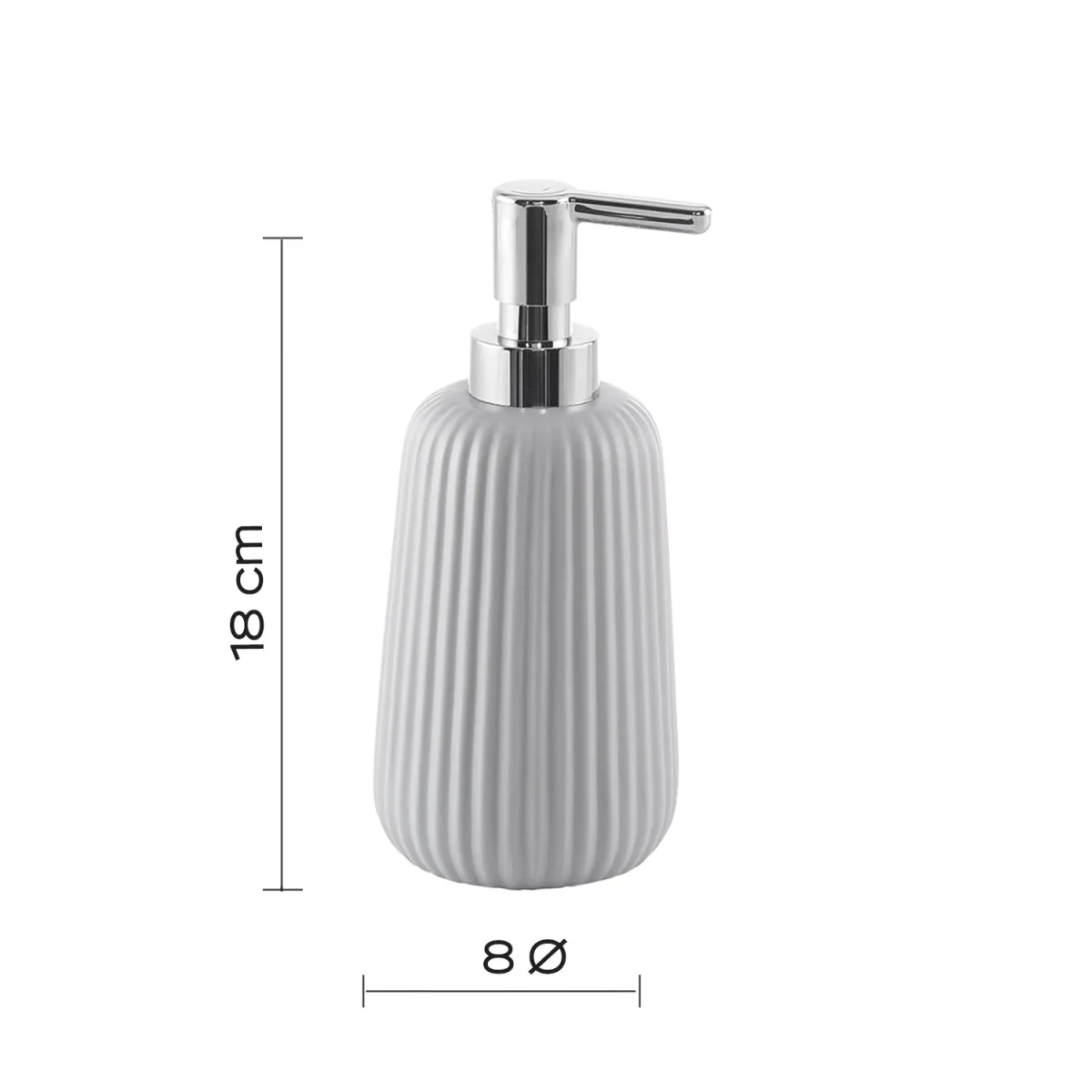 Dispenser sapone da appoggio, con erogatore in plastica Gedy Collezione Marika - Finitura Grigia - immagine 5