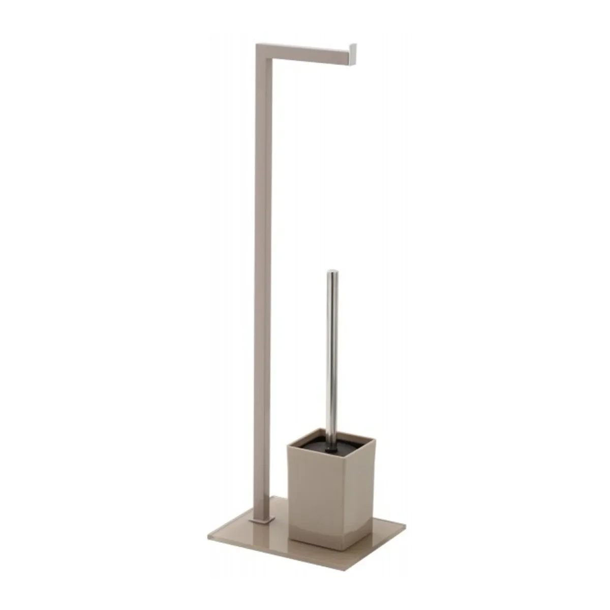 Piantana bagno design in acciaio e vetro temperato 70,5 cm - Tortora - immagine 2