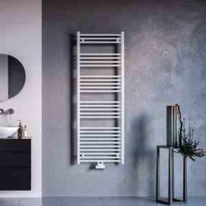 Termoarredo idraulico modello Bolzano 1600x600 dritto con attacchi centrali 50 mm - Bianco